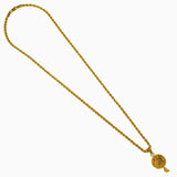 22K Yellow Gold Necklace and Earrings Set W/ Enamel Paint & Domed Shield Pendants |  22K Yellow Gold Necklace and Earrings Set W/ Enamel Paint & Domed Shield Pendants for women....