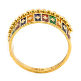 22K Yellow Gold Enamel Ring W/ Horizontal Square Pattern | 22K Yellow Gold Enamel Ring W/ Horizontal Square Pattern for women. This royal 22K yellow gold en...