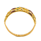 22K Yellow Gold Enamel Ring W/ Open Shank & Gold Ball Accents | 22K Yellow Gold Enamel Ring W/ Open Shank & Gold Ball Accents for women. This 22K yellow gold...