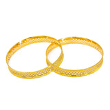 22K Yellow Gold Bangles Set of 2 W/ Fully Spanned Pattern of Small Circle Cutout |  22K Yellow Gold Bangles Set of 2 W/ Fully Spanned Design of Small Circle Cutouts for women. This...