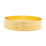 22K Yellow Gold 6 Piece Bangle Set W/ Diamond Cutting | 22K Yellow Gold 6 Piece Bangle Set W/ Diamond Cutting for women. Beautiful six piece bangle set w...