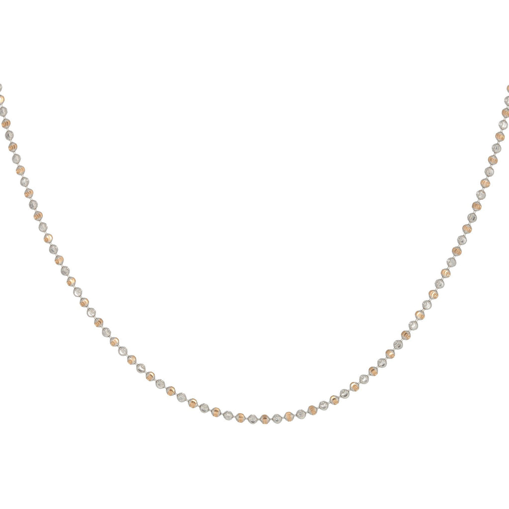 22K Yellow & White Gold Beaded Chain Necklace | 22K Yellow & White Gold Beaded Chain Necklace for women. Total weight is 6 grams and necklace...