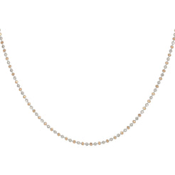 22K Yellow & White Gold Beaded Chain Necklace