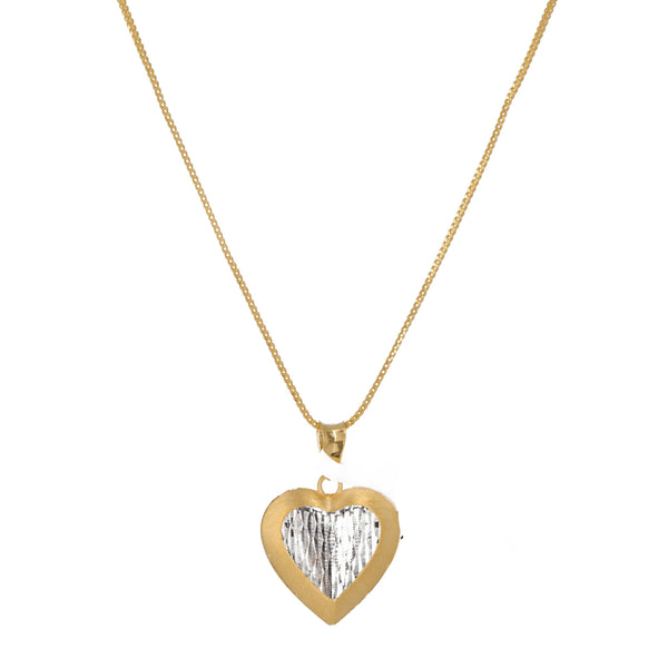 22K Two Tone Gold Heart Shaped Necklace Pendant & Earrings Set | 22K Two Tone Gold Heart Shaped Necklace Pendant & Earrings Set for women. Necklace pendant an...