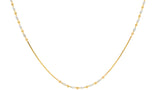 22K Multi Tone Gold Thin Necklace W/ Moon Cut Gold Beads, 16 inches | Treat yourself or give the perfect gift with this 22K gold chain from Virani Jewelers!Designed wi...