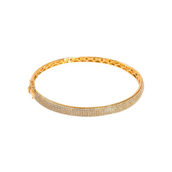 14K Rose Gold Diamond Bangle W/ VS Diamonds & Rounded Band