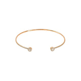 14K Rose Gold Diamond Bangle W/ VS Diamonds & Circle Accent on Open Cuff | 14K Rose Gold Diamond Bangle W/ VS Diamonds & Circle Accent on Open Cuff. This lovely open ba...