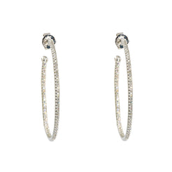 14K White Gold Diamond Hoop Earrings W/ 0.35ct VS-SI Diamonds