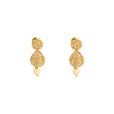 22K Yellow Gold Diamond Necklace & Earrings Set W/ 10.85ct Uncut Diamonds, Pearls & Clustered Flower Designs |  22K Yellow Gold Diamond Necklace & Earrings Set W/ 10.85ct Uncut Diamonds, Pearls & Clus...