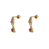 18K  Multi Tone Gold Diamond Necklace & Earrings Set W/ VVS Diamonds, Rubies & Eyelet Chain | 18K Multi Tone Gold Diamond Necklace & Earrings Set W/ VVS Diamonds, Rubies & Eyelet Chai...