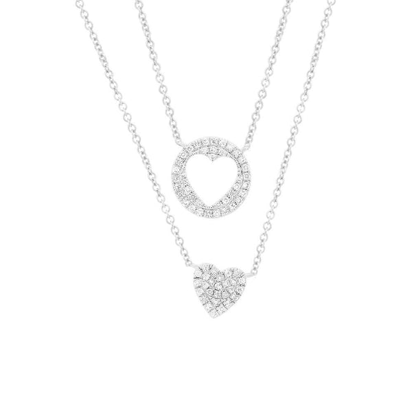 0.16CT 14K White Gold Diamond Pave Heart Necklace | 0.16ct 14k White Gold Diamond Pave Heart Necklace“Ships in 2-4 weeks”