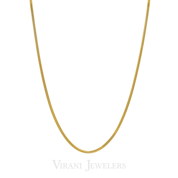 22k Yellow Gold Curb Chain for Men | Add an element of classic style to your wardrobe with this 22K yellow gold curb chain from Virani...