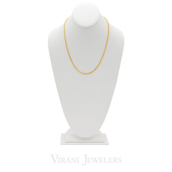 22k Yellow Gold Curb Chain for Men | Add an element of classic style to your wardrobe with this 22K yellow gold curb chain from Virani...