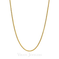 22K Yellow Gold Beaded Curb Link Classic Chain Necklace for Men