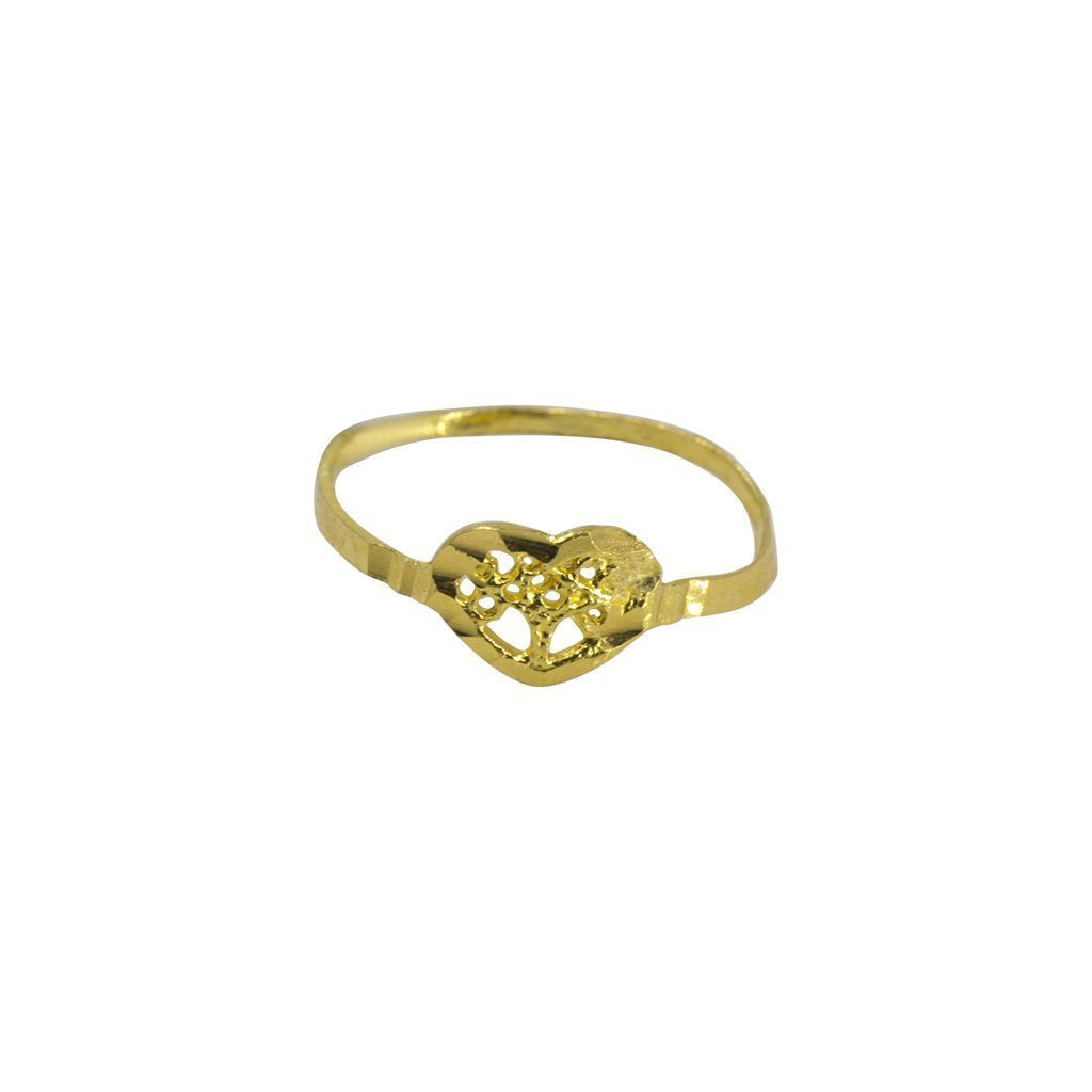 22K Yellow Gold Baby Ring W/ Jagged Cutout Heart Accent |  22K Yellow Gold Baby Ring W/ Jagged Cutout Heart Accent. This petite dazzler features a jagged h...