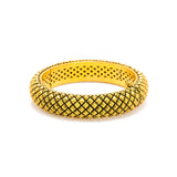 22K Yellow Gold Bangle W/ Faceted Crossover Pattern & Antique Finish |  22K Yellow Gold Bangle W/ Faceted Crossover Pattern & Antique Finish for women. This unique ...