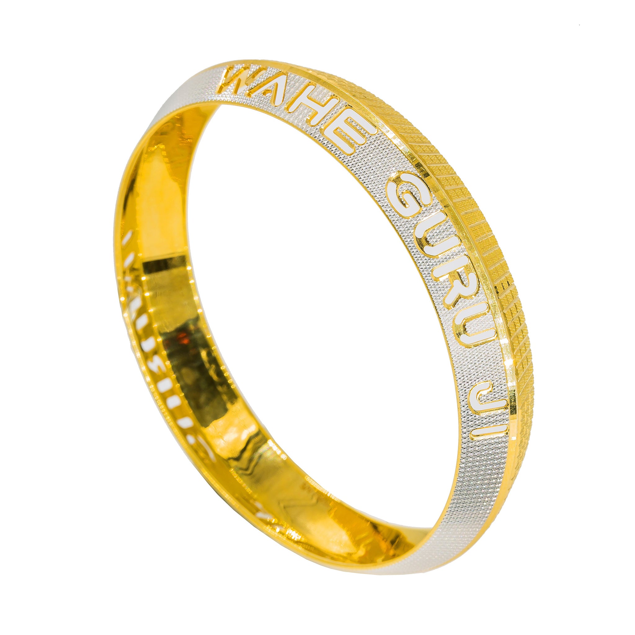 22K Multi Tone Gold Kada Bangle for Men W/ 