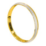 22K Multi Tone Gold Kada Bangle for Men W/ Etched Square Designs & Diamond Cutting Details | 22K Multi Tone Gold Kada Bangle for Men W/ Etched Square Designs & Diamond Cutting Details. A...