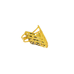 22K Yellow Gold Ring W/ Arrow Tip Design & Split 3-Band