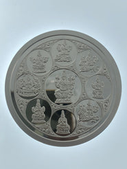 Multi God Silver Coin with OM engraved on the back