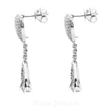 1.23CT Diamond Drop Teardrop Bisou Earrings Set In 14K White Gold | 1.23CT Diamond Drop Teardrop Bisou Earrings Set In 14K White Gold for women. Gold weight is 4.75 ...