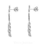 1.31CT Diamond Drop Paisley Earrings Set In 14K White Gold | 1.31CT Diamond Drop Paisley Earrings Set In 14K White Gold for women. Gold weight is 6.4 grams. E...