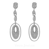 1.4CT Diamond Drop Oval Earrings Set In 14K White Gold | 1.4CT Diamond Drop Oval Earrings Set In 14K White Gold for women. Gold weight is 5.8 grams. Earri...