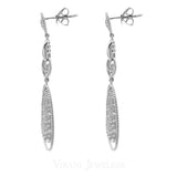 1.4CT Diamond Drop Oval Earrings Set In 14K White Gold | 1.4CT Diamond Drop Oval Earrings Set In 14K White Gold for women. Gold weight is 5.8 grams. Earri...