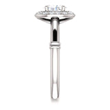 Pave Diamond Halo Solitaire Engagement Ring | 
