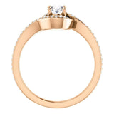 Solitaire Diamond Bypass Engagement Ring W/ Channel Set Band | 