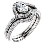 Solitaire Diamond Bypass Engagement Ring W/ Channel Set Band | 