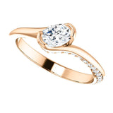 Solitaire Diamond Bypass Engagement Ring | 