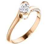 Solitaire Diamond Bypass Engagement Ring | 