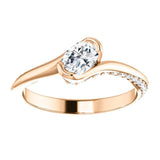 Solitaire Diamond Bypass Engagement Ring | 