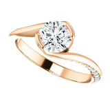 Solitaire Diamond Bypass Engagement Ring | 