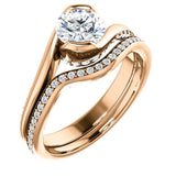 Solitaire Diamond Bypass Engagement Ring | 