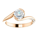 Solitaire Diamond Bypass Engagement Ring | 