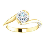 Solitaire Diamond Bypass Engagement Ring | 