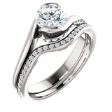 Solitaire Diamond Bypass Engagement Ring | 