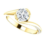 Solitaire Diamond Bypass Engagement Ring | 