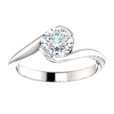 Solitaire Diamond Bypass Engagement Ring | 