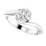 Solitaire Diamond Bypass Engagement Ring | 