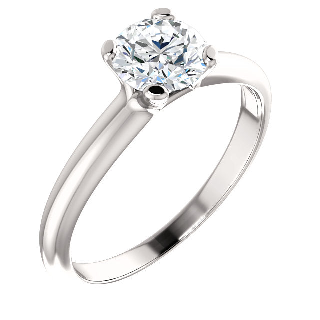 18K White Round Solitaire Engagement Ring 122005:467:P | 