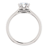 14K White Round Engagement Ring 122004:440:P | 14K White Round Engagement Ring 122004:440:P