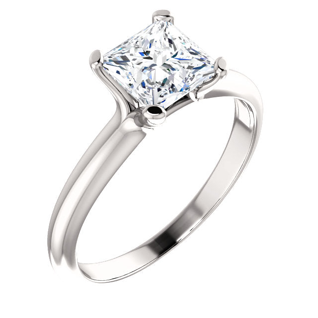 18K White Princess Cut Solitaire Engagement Ring 122005:763:P | 