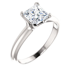 18K White Princess Cut Solitaire Engagement Ring 122005:763:P