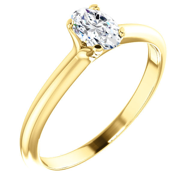 14K Yellow Oval Solitaire Engagement Ring 122005:560:P | 