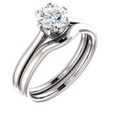 14K White Round Engagement Ring 122004:440:PMB | 14K White Round Engagement Ring 122004:440:PMB