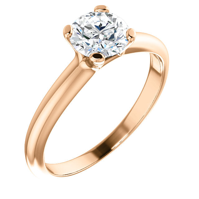 18K Rose Round Solitaire Engagement Ring 122005:862:P | 