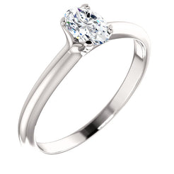 18K White Oval Solitaire Engagement Ring 122005:563:P